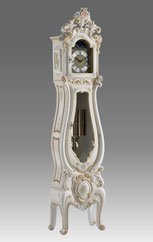 floor clock Art.511/2 lacquered white with gold and decoration